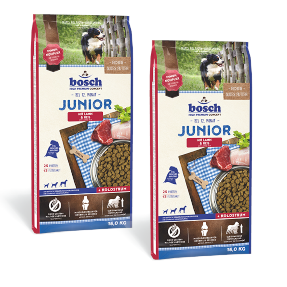 Kody rabatowe BOSCH Junior Lamb & Rice - sucha karma dla psa - 2x15 kg