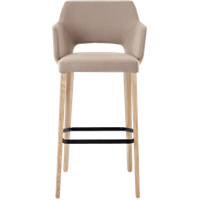 Kody rabatowe 9design sklep internetowy - Mobitec :: Krzesło barowe / hoker tapicerowany Lena C08 wys. 113 cm jasnobrązowy z podłokietnikami nogi drewniane
