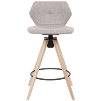 Kody rabatowe Mobitec :: Krzesło barowe / hoker tapicerowany obrotowy Mood 91 wys. 85 cm szary nogi drewniane