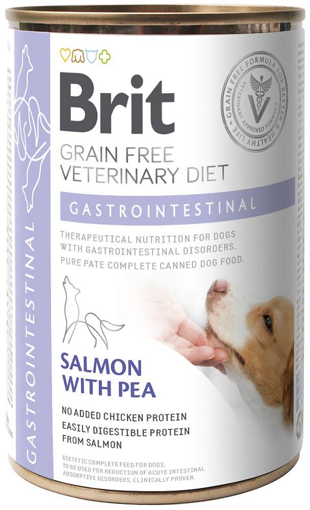 Kody rabatowe Krakvet sklep zoologiczny - BRIT Grain Free Vet Diets Dog Gastrointestinal Łosoś & Groszek - mokra karma dla psa - 400 g