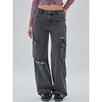 Kody rabatowe GUESS modne jeansy i ubrania - Denimowe Spodnie Z Przetarciami Fason Cargo
