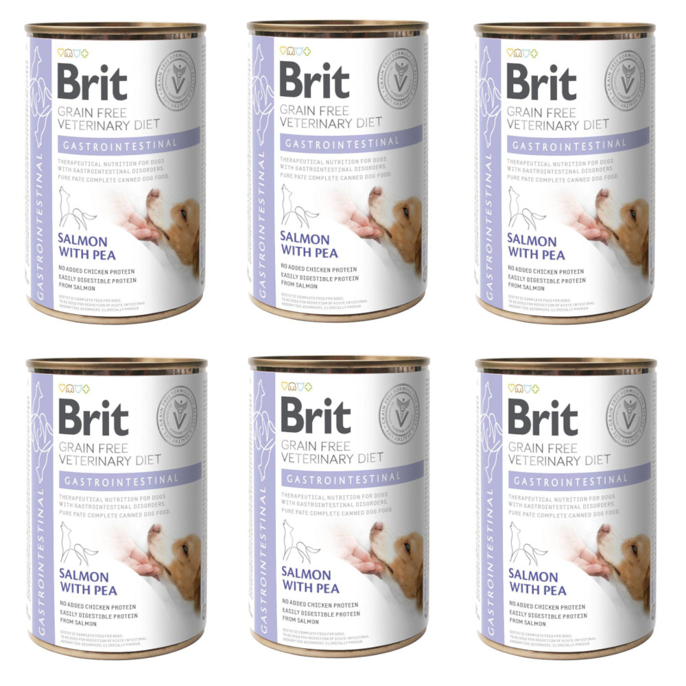 Kody rabatowe Krakvet sklep zoologiczny - BRIT Grain Free Vet Diets Dog Gastrointestinal Łosoś & Groszek - mokra karma dla psa - 6x400 g