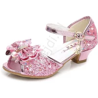 Kody rabatowe Lejdi.pl - Różowe brokatowe buty dla dziewczynki z kryształkami sandały dla dziewczynki 1788