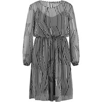 Kody rabatowe Gerry Weber - SAMOON Damski Szyfonowa sukienka z halką długie Okrągły Czarny W paski