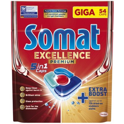 Kody rabatowe Tabletki do zmywarek SOMAT Excellence Premium 5w1 - 54 szt.