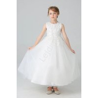 Kody rabatowe Lejdi.pl - Biała sukienka dla dziewczynki, długa sukienka na komunię, sukienka komunijna BX683