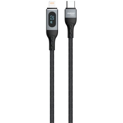 Kody rabatowe Kabel USB-C - Lightning DUDAO z wyświetlaczem LCD 20W 1 m Czarny