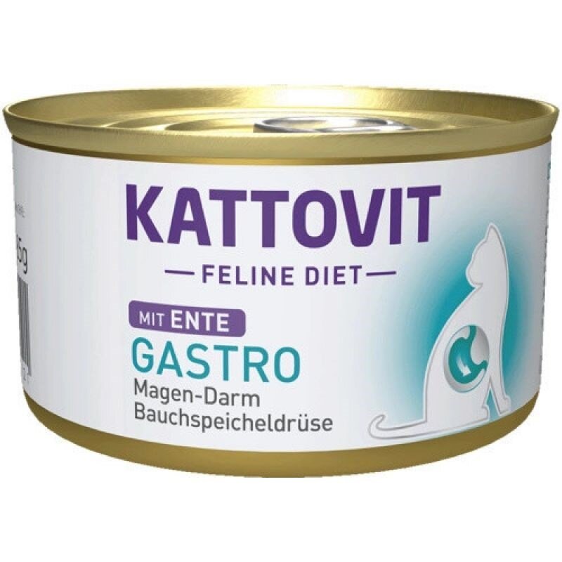 Kody rabatowe Krakvet sklep zoologiczny - KATTOVIT Feline Diet Gastro Kaczka - mokra karma dla kota - 85 g