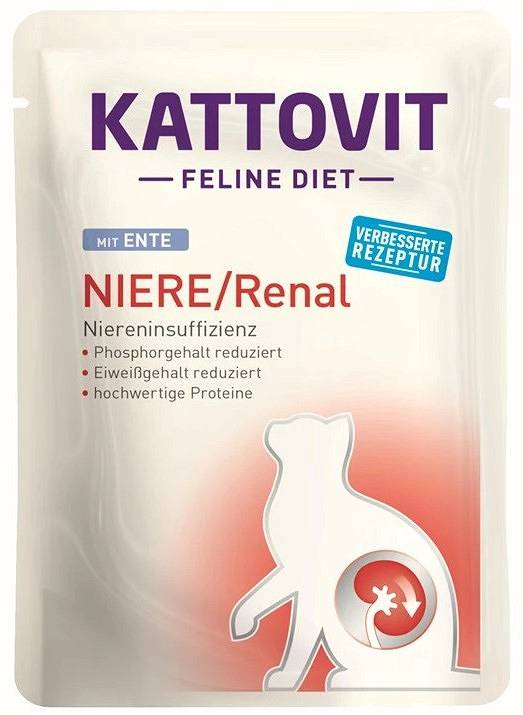 Kody rabatowe Krakvet sklep zoologiczny - KATTOVIT Feline Diet Niere/Renal Kaczka - mokra karma dla kota - 85 g