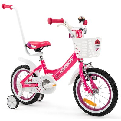 Kody rabatowe Avans - Rower dziecięcy KARBON Star 14 cali dla dziewczynki Różowo-biały