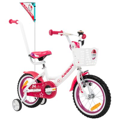 Kody rabatowe Rower dziecięcy KARBON Star 14 cali dla dziewczynki Biało-różowy