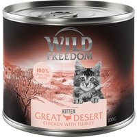 Kody rabatowe 5 + 1 gratis! Wild Freedom Kitten, 6 x 200 / 400 g - Wild Desert – Indyk i kurczak, 6 x 200 g
