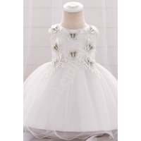 Kody rabatowe Biała sukienka na chrzciny z motylkami 899