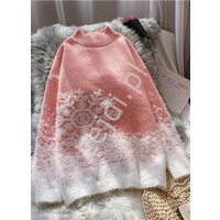 Kody rabatowe Lejdi.pl - Świąteczny sweter jasno różowy z białą śnieżynką 3531