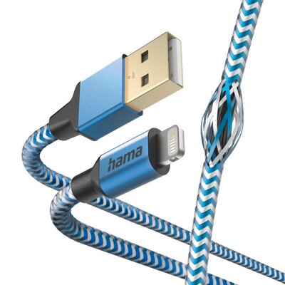 Kody rabatowe Kabel USB- Lightning HAMA Reflected 1.5 m Niebieski
