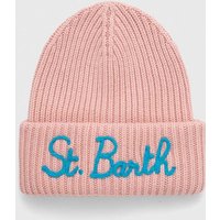 Kody rabatowe MC2 Saint Barth czapka z domieszką kaszmiru kolor różowy z grubej dzianiny