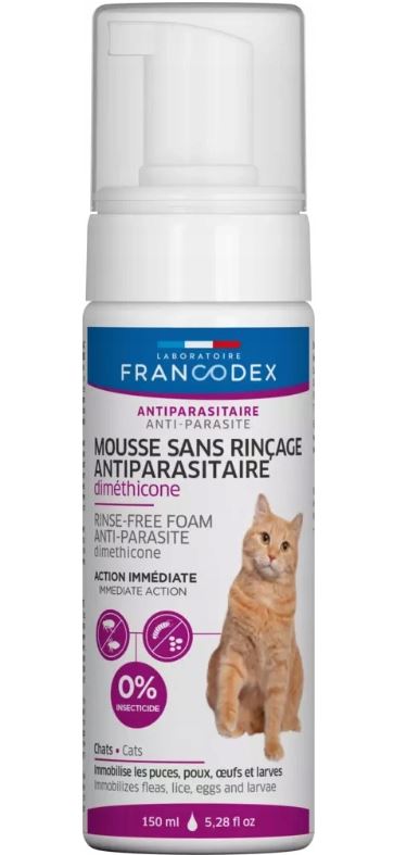 Kody rabatowe Krakvet sklep zoologiczny - FRANCODEX Pianka z dimetykonem dla kotów 150 ml