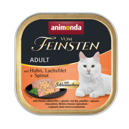 Kody rabatowe Krakvet sklep zoologiczny - ANIMONDA Vom Feinsten Classic Cat kurczak, łosoś i szpinak - mokra karma dla kota - 100g