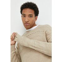 Kody rabatowe Answear.com - Hollister Co. sweter męski kolor beżowy lekki
