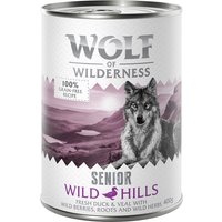 Kody rabatowe zooplus - Korzystny pakiet Wolf of Wilderness Senior, 12 x 400 g - Wild Hills kaczka i cielęcina, 12 x 400 g