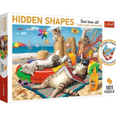 Kody rabatowe Puzzle TREFL Hidden Shapes Kocie wakacje 10674 (1011 elementów)