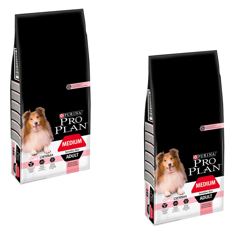 Kody rabatowe Krakvet sklep zoologiczny - PURINA PRO PLAN Adult Medium Sensitive Skin - sucha karma dla psa - 2x14kg