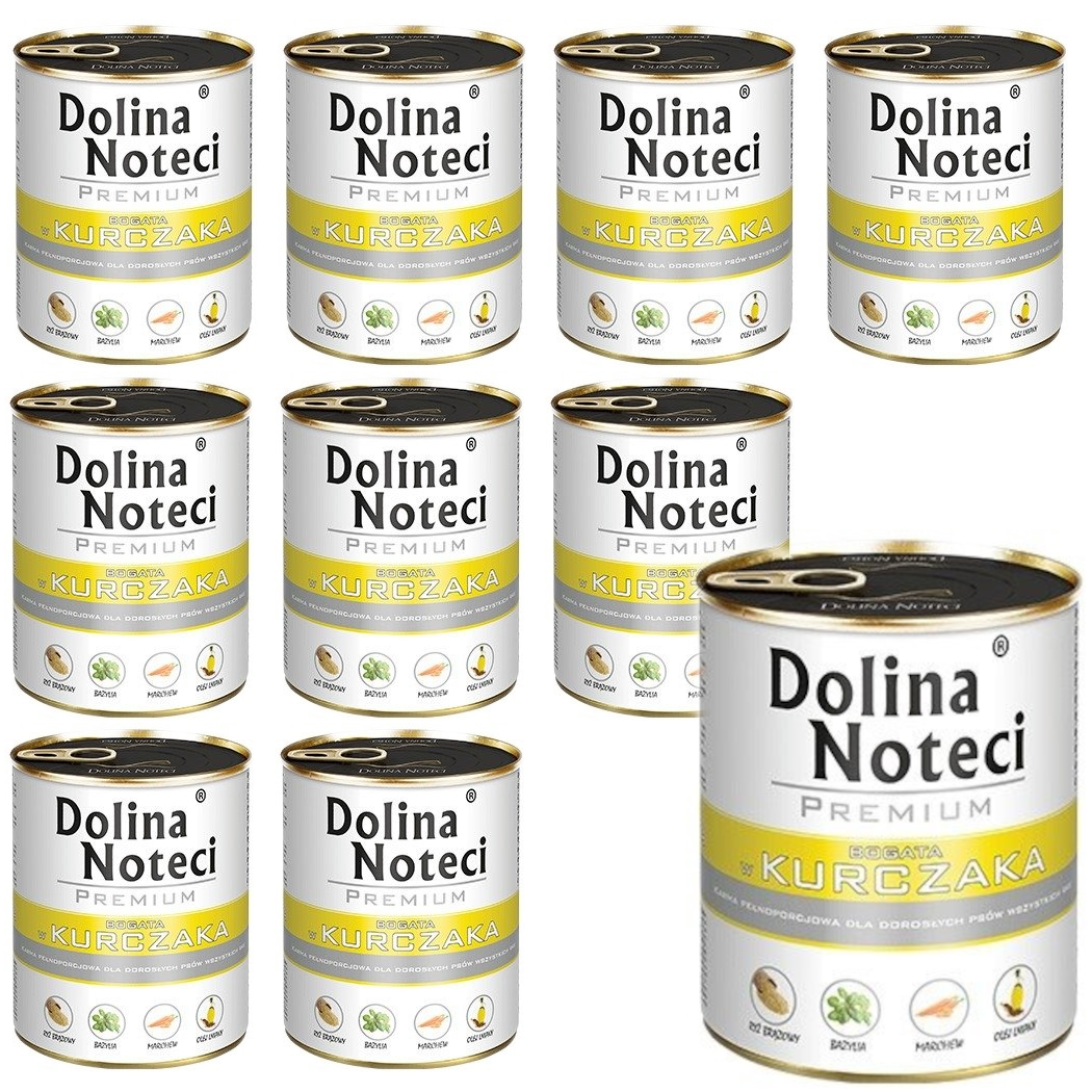Kody rabatowe DOLINA NOTECI Premium bogata w kurczaka - mokra karma dla psa - 10x800g