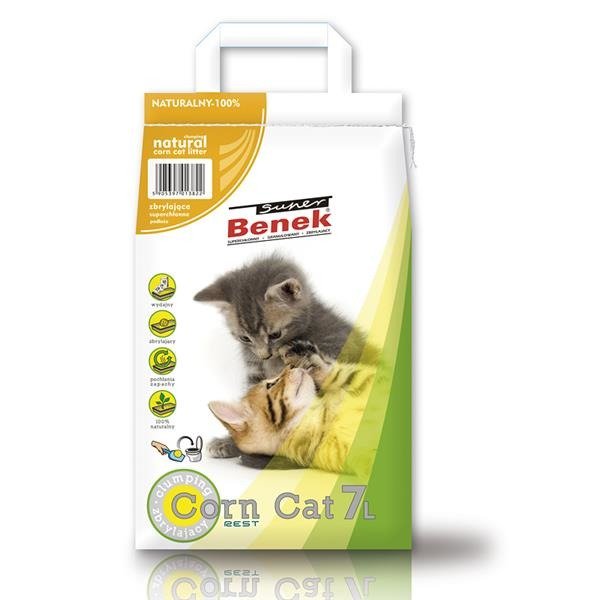 Kody rabatowe Krakvet sklep zoologiczny - CERTECH Super Benek Corn Cat - żwirek kukurydziany zbrylający 7 l