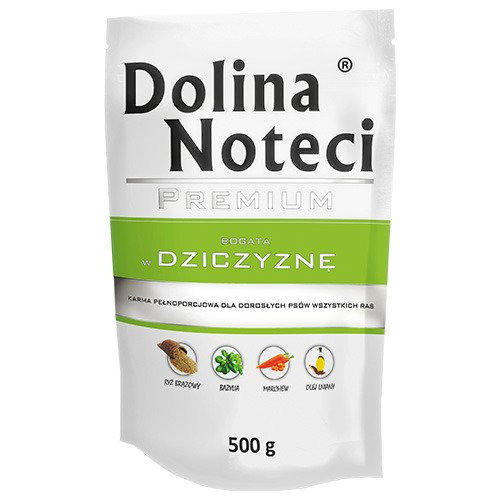 Kody rabatowe DOLINA NOTECI Premium bogata w dziczyznę - mokra karma dla psa - 150g