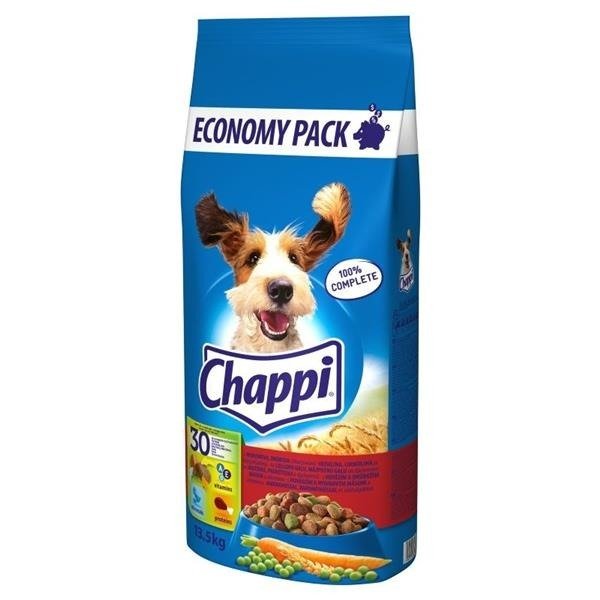 Kody rabatowe CHAPPI z wołowiną, drobiem i warzywami - sucha karma dla psa - 13,5 kg
