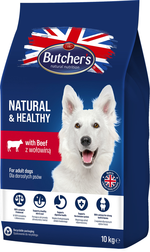 Kody rabatowe Krakvet sklep zoologiczny - Butcher’s Natural&Healthy z wołowiną - sucha karma dla psa - 10 kg