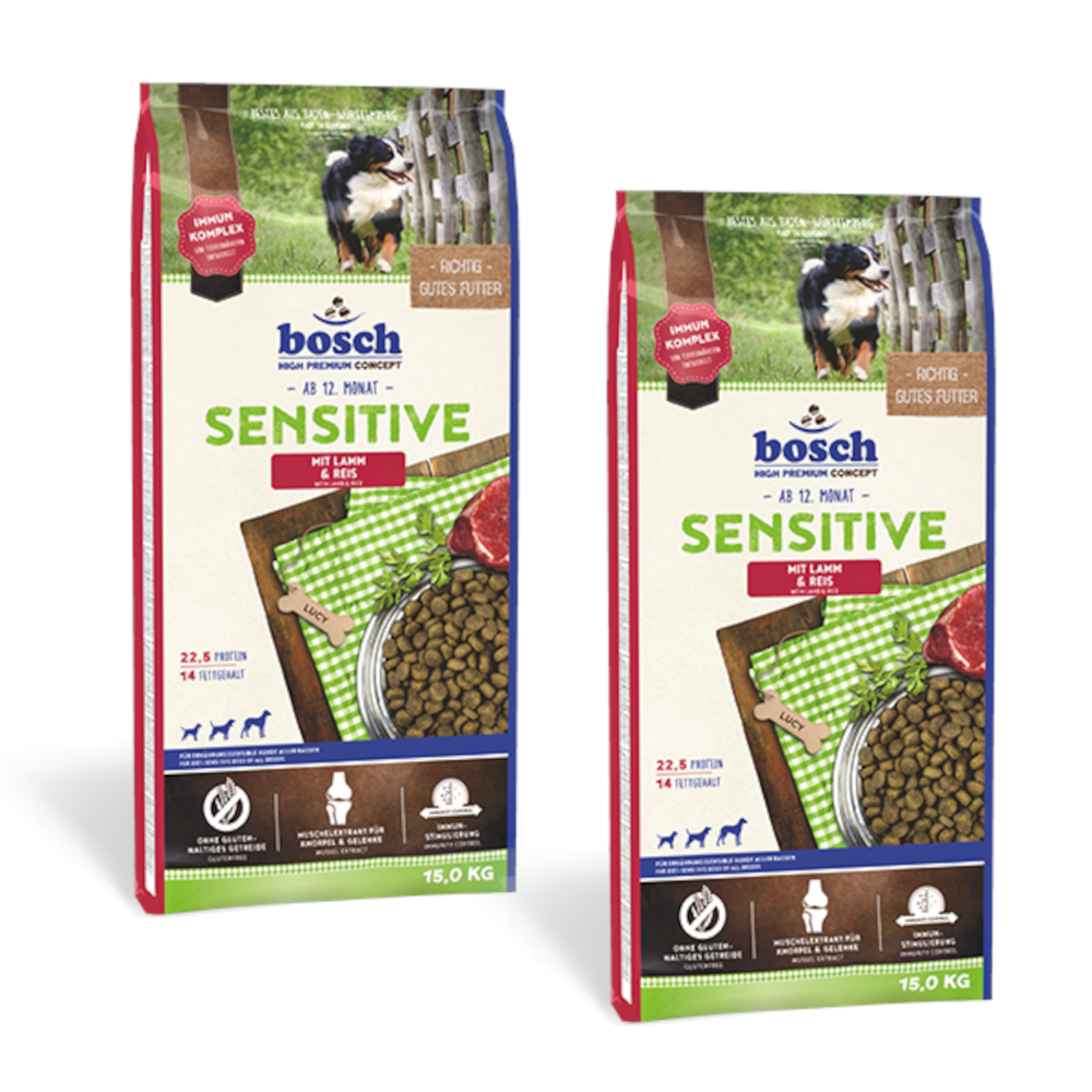Kody rabatowe Krakvet sklep zoologiczny - BOSCH Sensitive Lamb & Rice - karma dla psów z wrażliwym żołądkiem z jagnięciną i ryżem 2x15kg