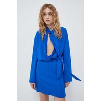 Kody rabatowe Answear.com - Samsoe Samsoe sukienka SAMAILEY kolor niebieski mini rozkloszowana F23400081