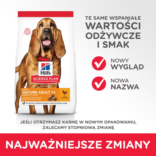 Kody rabatowe HILL'S Science plan canine mature adult light chicken dog - sucha karma dla psa - 14 kg