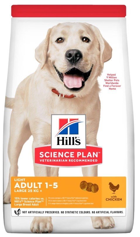 Kody rabatowe Krakvet sklep zoologiczny - HILL'S Science Plan Canine Adult Light Large Breed Kurczak - sucha karma dla psa - 14 kg