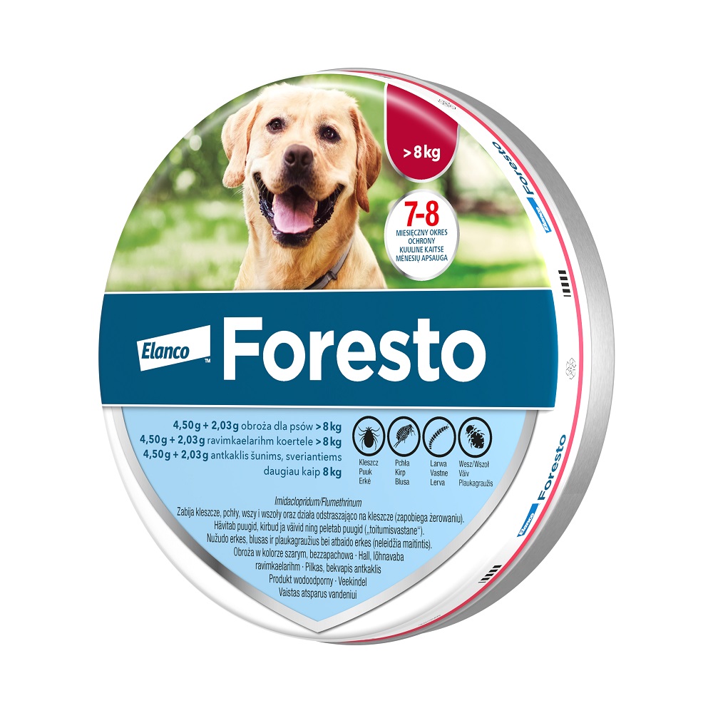 Kody rabatowe Krakvet sklep zoologiczny - ELANCO Foresto - obroża przeciw pchłom i kleszczom dla psów powyżej 8 kg