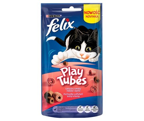 Kody rabatowe Krakvet sklep zoologiczny - FELIX Play Tubes Indyk, Szynka - przysmak dla kota - 50 g