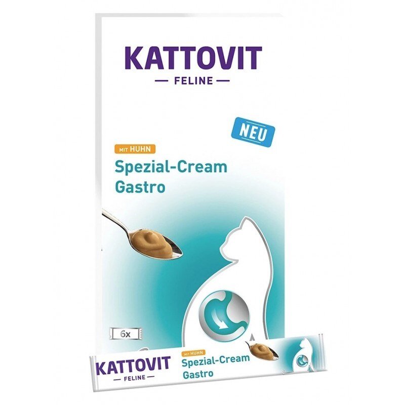 Kody rabatowe Krakvet sklep zoologiczny - KATTOVIT Feline Spezial-Cream Gastro - przysmak dla kota - 6x15 g