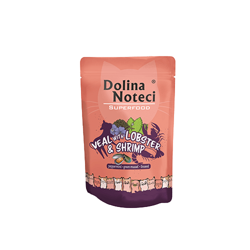 Kody rabatowe DOLINA NOTECI Superfood z cielęciną, homarem i krewetkami - mokra karma dla kota - 85 g
