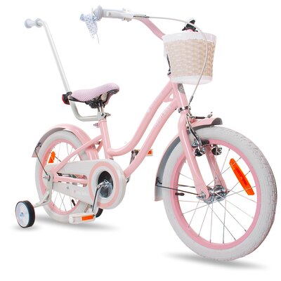 Kody rabatowe Avans - Rower dziecięcy SUN BABY Heart Bike Silver Moon 16 cali dla dziewczynki Różowy