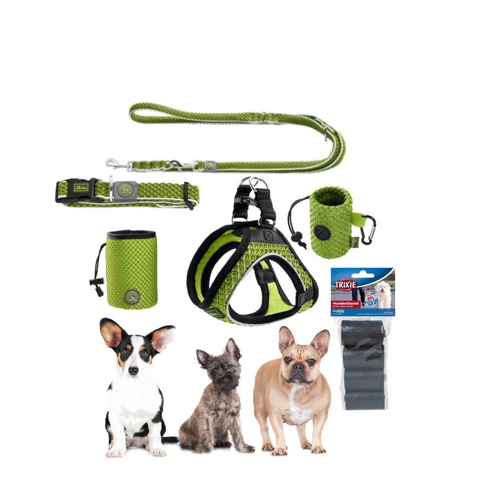 Kody rabatowe HUNTER Hilo - komplet akcesoriów na spacer dla psa średniej rasy - zielony