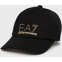 Kody rabatowe Answear.com - EA7 Emporio Armani czapka bawełniana 285559.2R104 kolor czarny z aplikacją