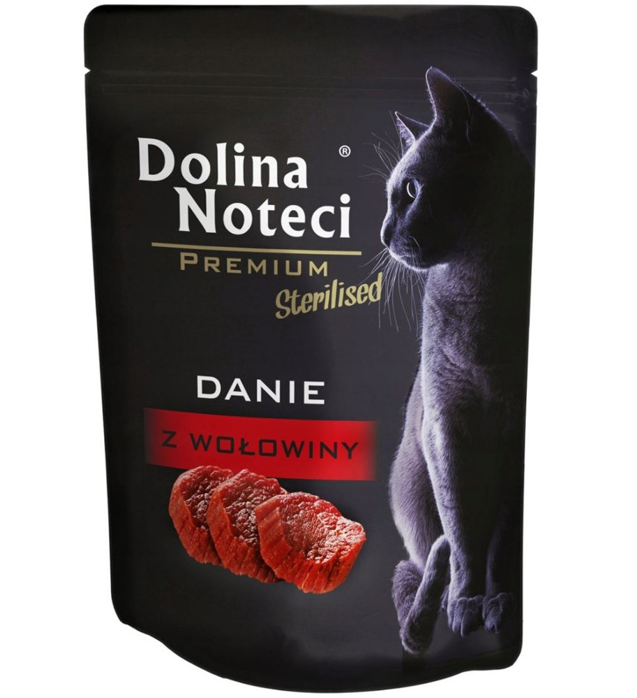 Kody rabatowe Krakvet sklep zoologiczny - DOLINA NOTECI Premium Sterilised Danie z wołowiny - mokra karma dla kotów sterylizowanych - 85 g
