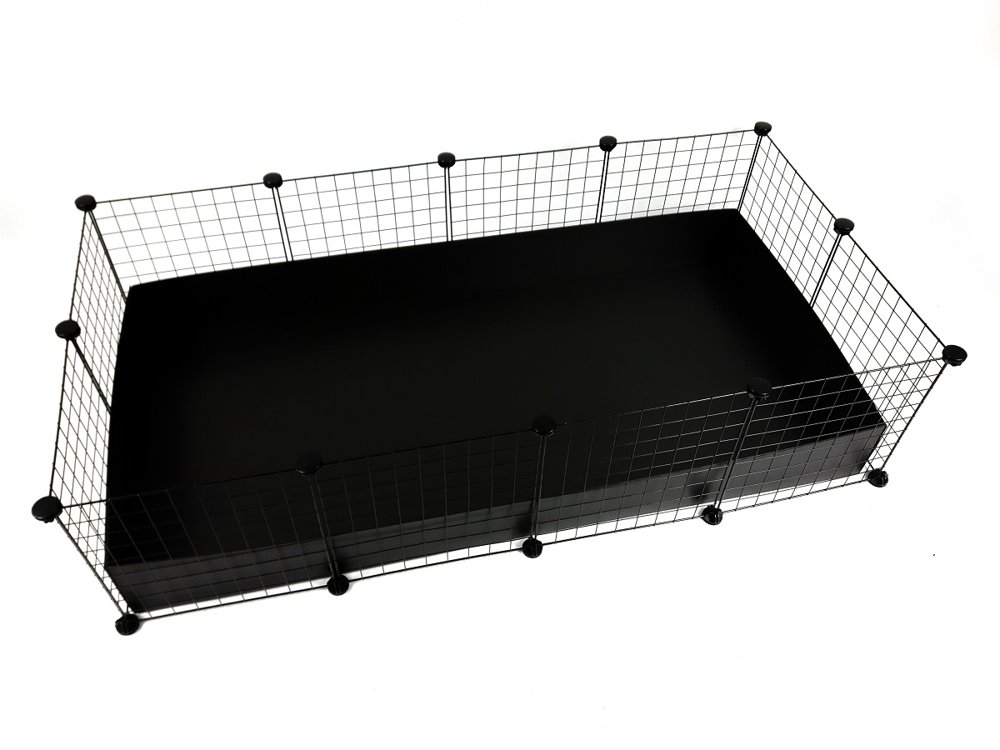 Kody rabatowe Krakvet sklep zoologiczny - C&C Klatka modułowa dla świnki morskiej, królika, jeża 145x75 cm (4x2) - czarna