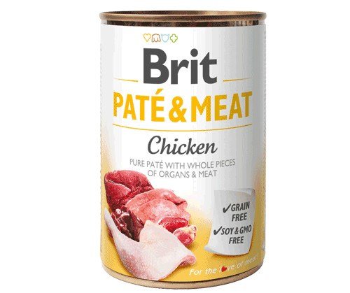 Kody rabatowe BRIT PATÉ & MEAT z kurczakiem - mokra karma dla psa - puszka - 400 g