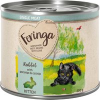 Kody rabatowe zooplus - Megapakiet Feringa Single Meat Kitten, 24 x 200 g - Królik z pasternakiem i kocimiętką
