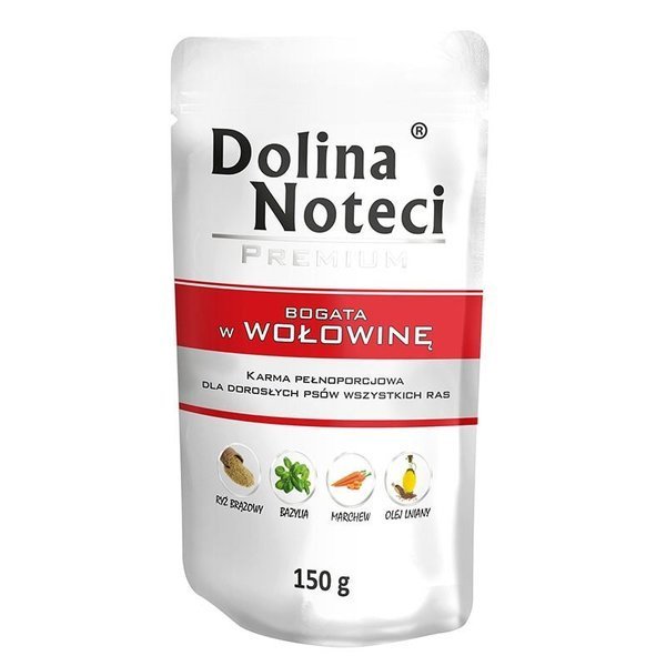 Kody rabatowe Krakvet sklep zoologiczny - DOLINA NOTECI Premium bogata w wołowinę - mokra karma dla psa - 150g