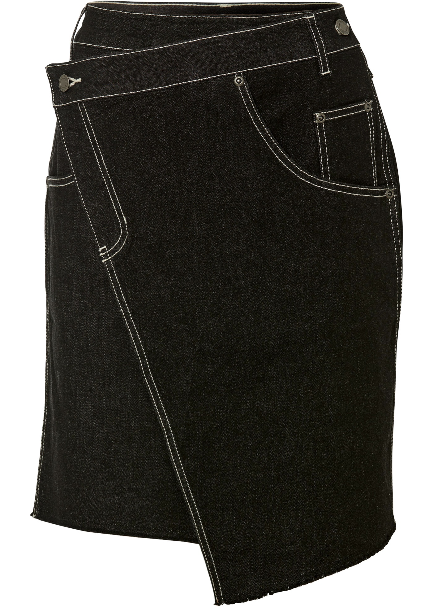 Kody rabatowe Bon Prix - Spódnica dżinsowa ze stretchem, asymetryczna linia dołu