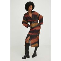 Kody rabatowe Answear.com - Answear Lab sukienka kolor brązowy maxi prosta