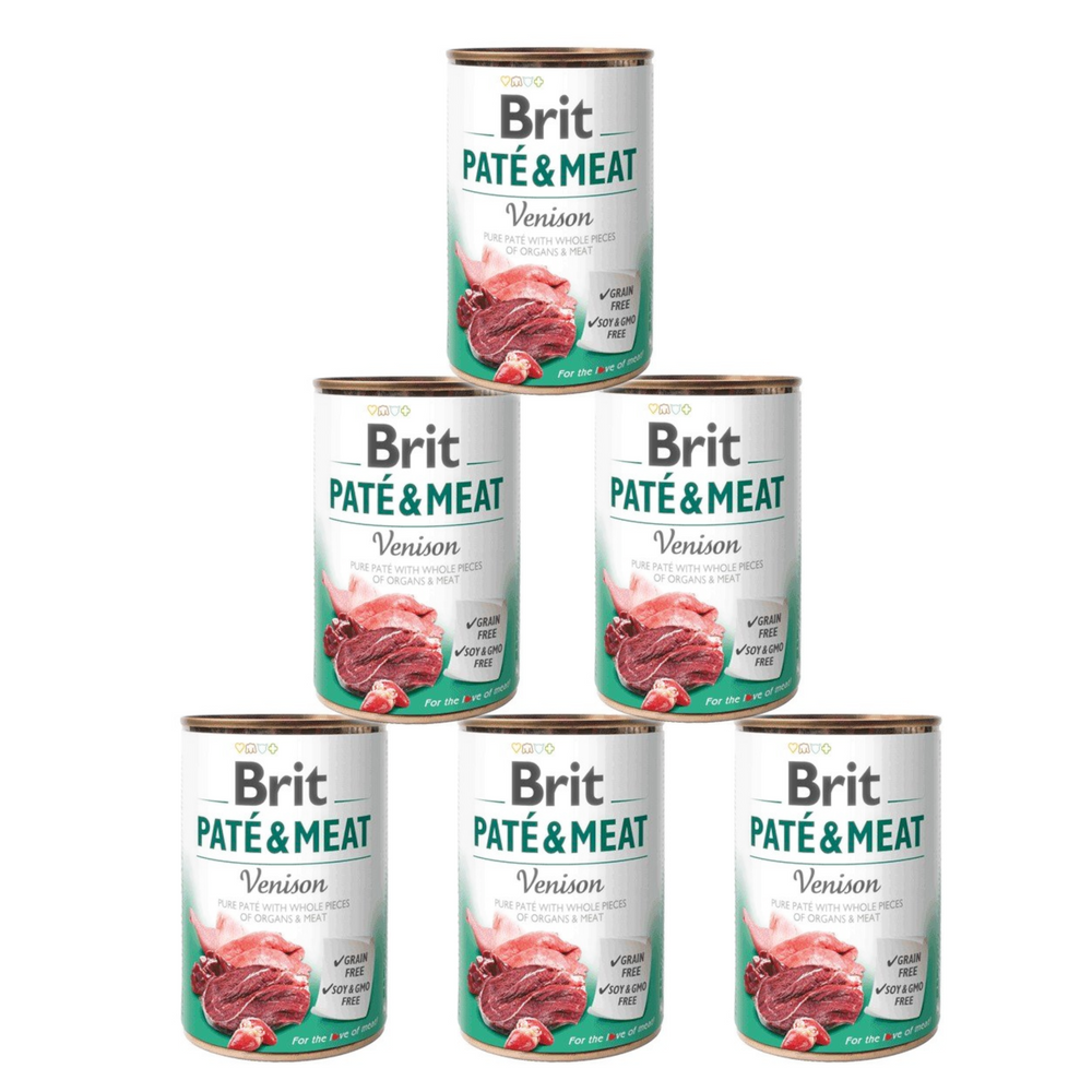 Kody rabatowe BRIT PATÉ & MEAT z dziczyzną - mokra karma dla psa - puszka - 6x400 g